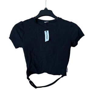 GARAGE Black Backless Baby Tee
